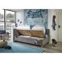 Gestoffeerd Opbergbed Fun 90 x 200 met rugleuning Antraciet